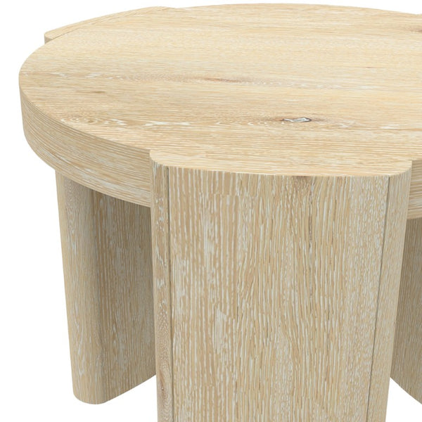 Alpine Furniture Sloane Driftwood 20" Round End Table — Compact Coastal Accent With Curved Legs, Lamp-Ready Surface 3966-62