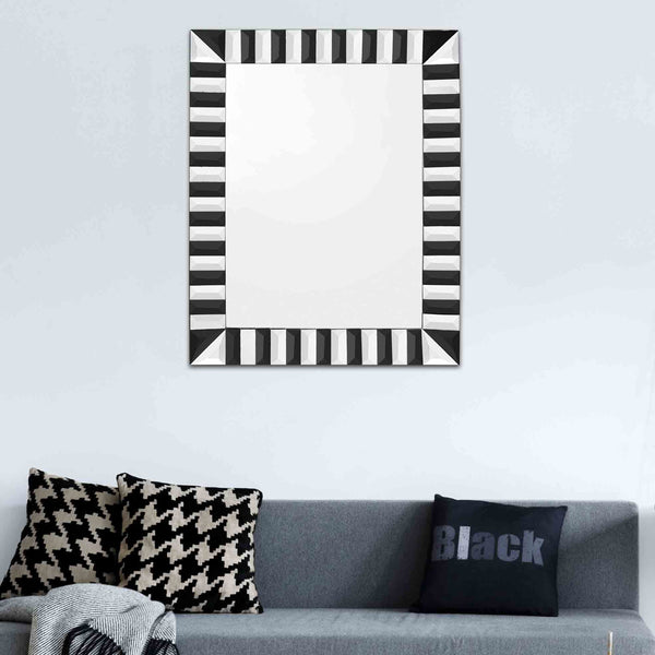 Homeroots Black Rectangle Accent Glass Mirror  Glass 396600