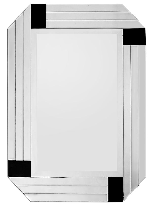 Homeroots Black Rectangle Accent Glass Mirror  Glass 396602