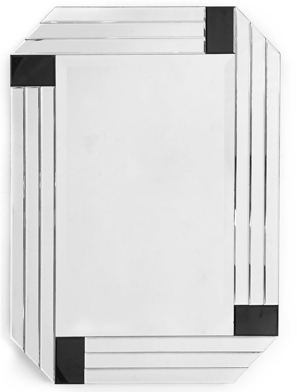 Homeroots Black Rectangle Accent Glass Mirror  Glass 396602