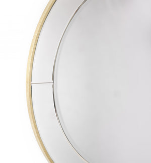 Homeroots Gold Accented Round Mirror  Glass 396605