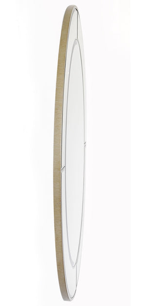 Homeroots Gold Accented Round Mirror  Glass 396605