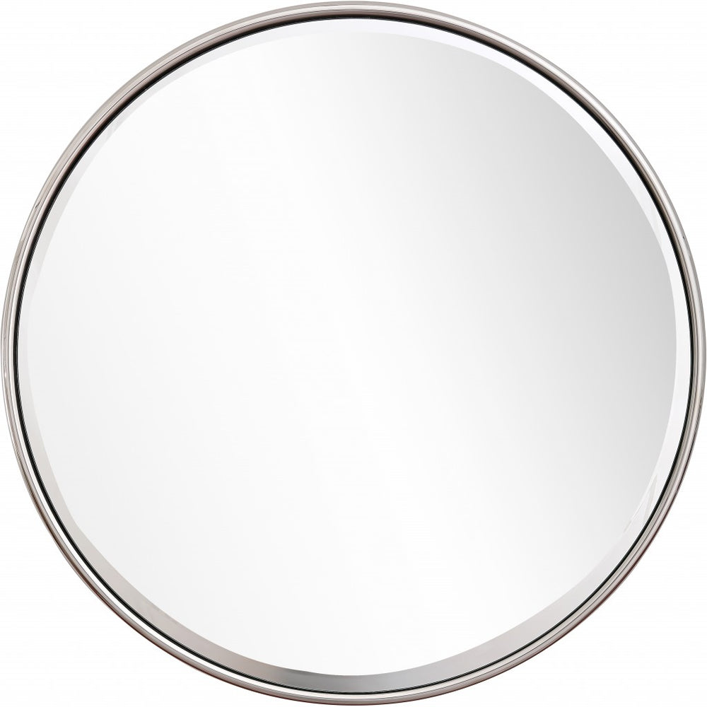Homeroots Silver Full Moon Wall Mirror  Glass 396609