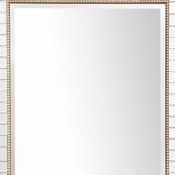 Homeroots Silver Beaded Leaf Mirror  Glass 396610