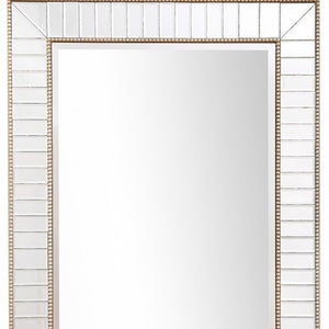 Homeroots Silver Beaded Leaf Mirror  Glass 396610