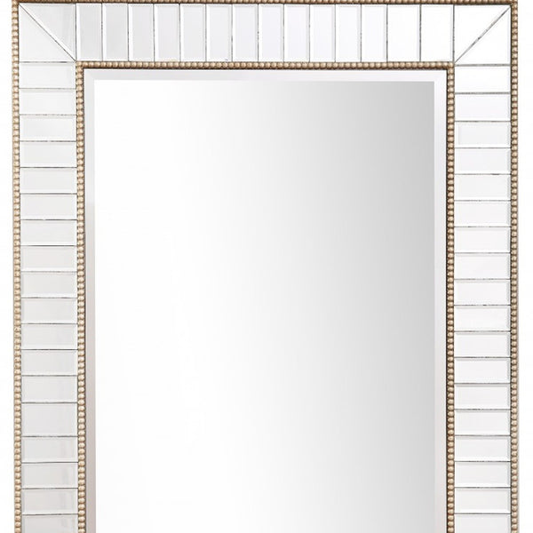 Homeroots Silver Beaded Leaf Mirror  Glass 396610