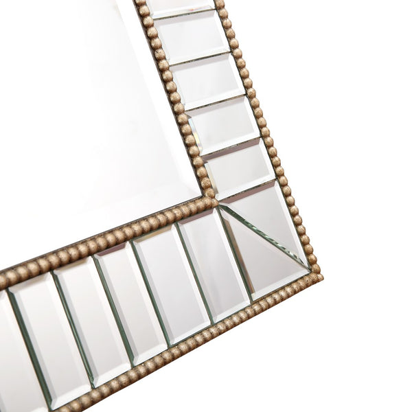 Homeroots Silver Beaded Leaf Mirror  Glass 396610