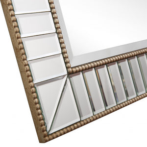 Homeroots Silver Beaded Leaf Mirror  Glass 396610