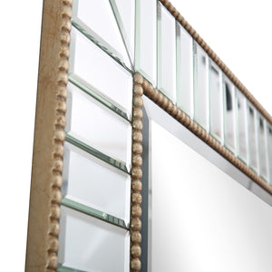 Homeroots Silver Beaded Leaf Mirror  Glass 396610