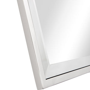 Homeroots 32" Silver Square Metal Framed Accent Mirror  Glass 396611