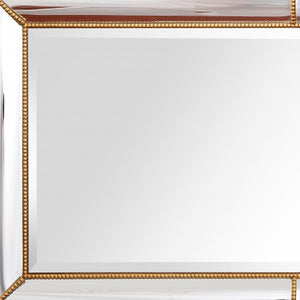 Homeroots Antiqued Gold Leaf Finish Mirror  Glass 396612