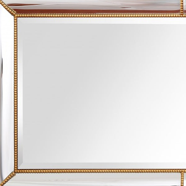 Homeroots Antiqued Gold Leaf Finish Mirror  Glass 396612