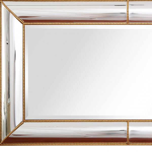 Homeroots Antiqued Gold Leaf Finish Mirror  Glass 396612