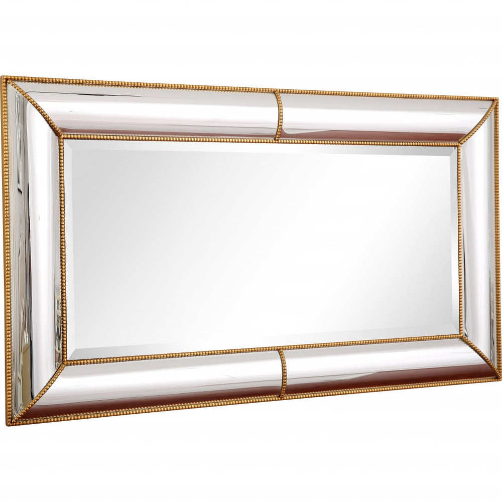 Homeroots Antiqued Gold Leaf Finish Mirror  Glass 396612