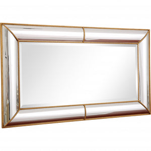 Homeroots Antiqued Gold Leaf Finish Mirror  Glass 396612