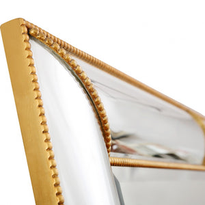 Homeroots Antiqued Gold Leaf Finish Mirror  Glass 396612