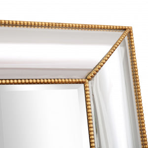 Homeroots Antiqued Gold Leaf Finish Mirror  Glass 396612