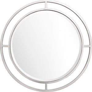 Homeroots Silver Chic Round Wall Mirror  Glass 396613