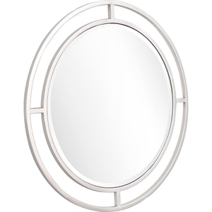 Homeroots Silver Chic Round Wall Mirror  Glass 396613