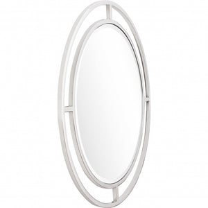 Homeroots Silver Chic Round Wall Mirror  Glass 396613