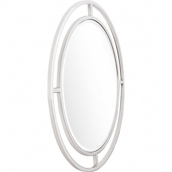 Homeroots Silver Chic Round Wall Mirror  Glass 396613