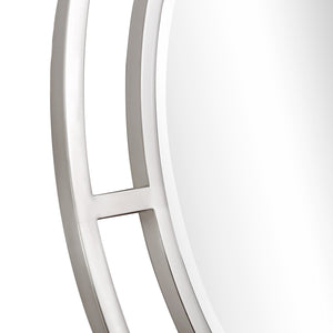Homeroots Silver Chic Round Wall Mirror  Glass 396613