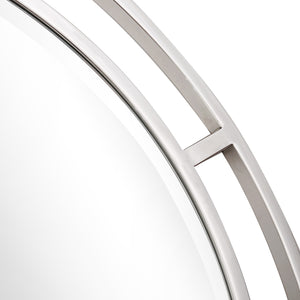 Homeroots Silver Chic Round Wall Mirror  Glass 396613