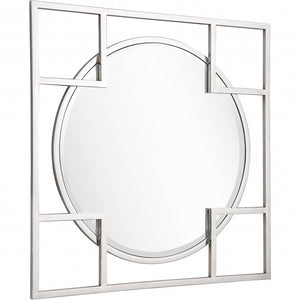 Homeroots 33" Silver Square Metal Framed Accent Mirror  Glass 396614