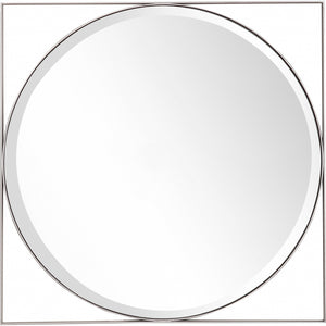 Homeroots Circle In Square Wall Mirror  Glass 396616