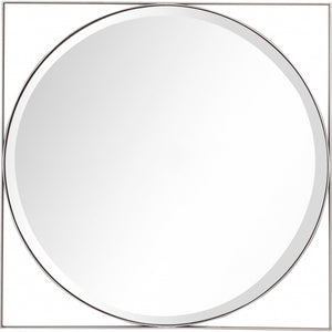 Homeroots Circle In Square Wall Mirror  Glass 396616
