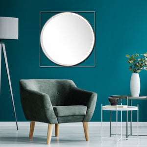 Homeroots Circle In Square Wall Mirror  Glass 396616