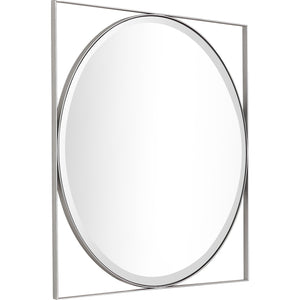 Homeroots Circle In Square Wall Mirror  Glass 396616
