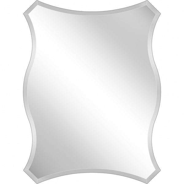 Homeroots 32" Silver Novelty Glass Framed Accent Mirror  Glass 396619