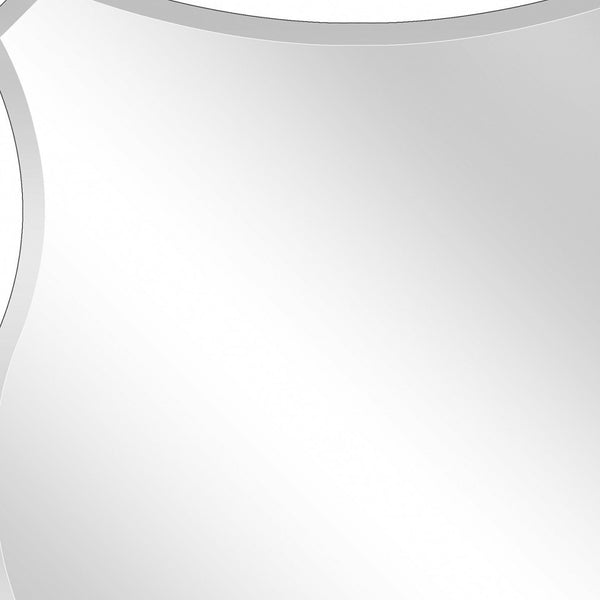 Homeroots 32" Silver Novelty Glass Framed Accent Mirror  Glass 396619