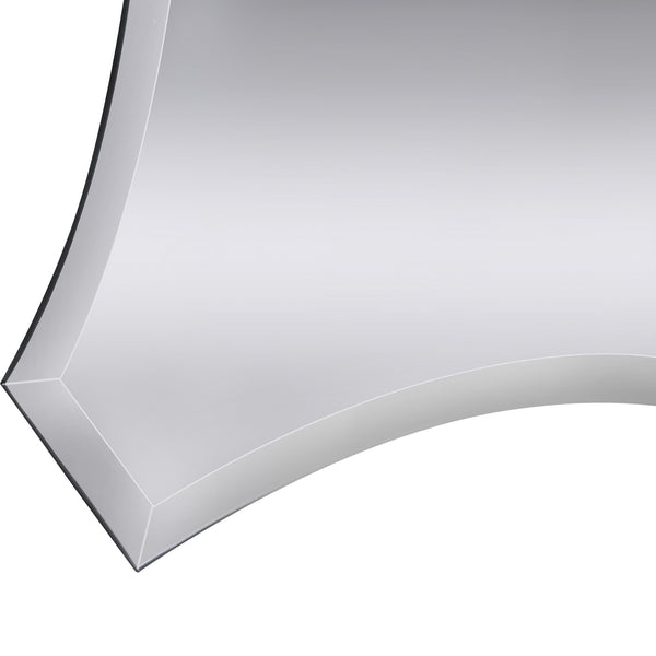 Homeroots 32" Silver Novelty Glass Framed Accent Mirror  Glass 396619