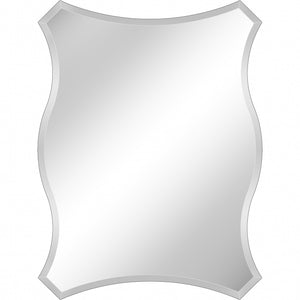 Homeroots 32" Silver Novelty Glass Framed Accent Mirror  Glass 396619