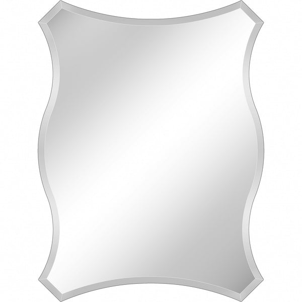 Homeroots 32" Silver Novelty Glass Framed Accent Mirror  Glass 396619