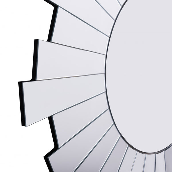 Homeroots 30" Clear Sunburst Framed Accent Mirror  Glass 396620