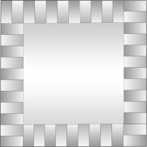 Homeroots 28" Clear Square Glass Framed Accent Mirror  Glass 396621