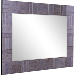 Homeroots 35" Gray Glass Framed Accent Mirror  Glass 396622