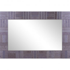 Homeroots 35" Gray Glass Framed Accent Mirror  Glass 396622