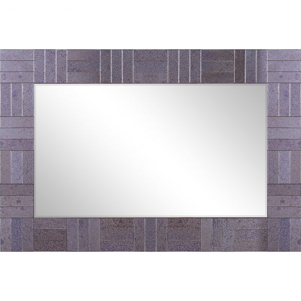 Homeroots 35" Gray Glass Framed Accent Mirror  Glass 396622