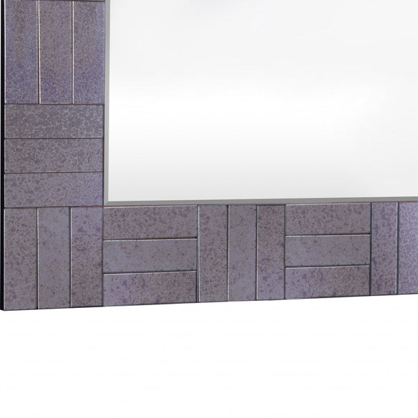 Homeroots 35" Gray Glass Framed Accent Mirror  Glass 396622