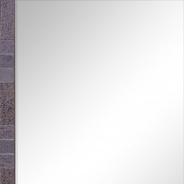 Homeroots 35" Gray Glass Framed Accent Mirror  Glass 396622