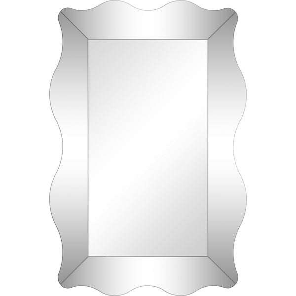 Homeroots 35" Clear Novelty Glass Framed Accent Mirror  Glass 396623