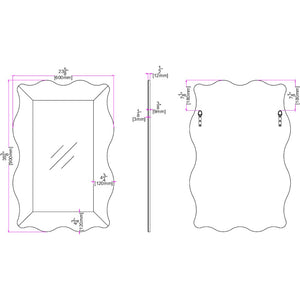 Homeroots 35" Clear Novelty Glass Framed Accent Mirror  Glass 396623