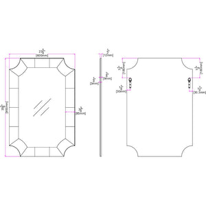 Homeroots 35" Gray Novelty Glass Framed Accent Mirror  Glass 396624