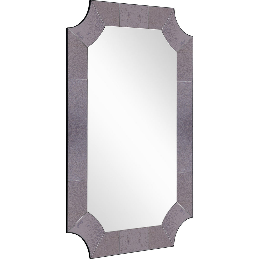Homeroots 35" Gray Novelty Glass Framed Accent Mirror  Glass 396624