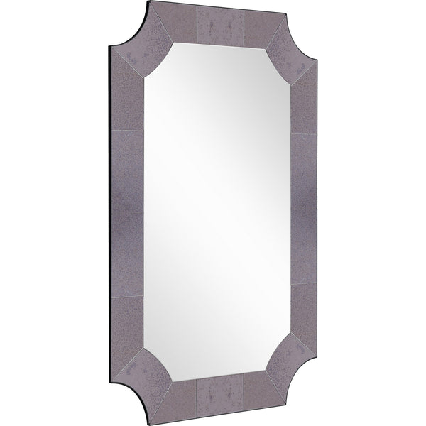 Homeroots 35" Gray Novelty Glass Framed Accent Mirror  Glass 396624