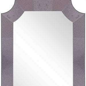 Homeroots 35" Gray Novelty Glass Framed Accent Mirror  Glass 396624